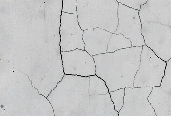 Obraz premium Monochrome grunge cracked wall texture Isolated distressed concrete surface, seamless, damaged