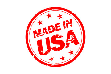 MADE IN USA - MADE IN USA text written on Red Rubber Stamp
