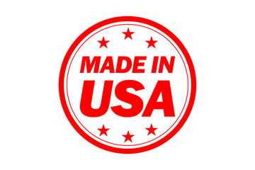 MADE IN USA - MADE IN USA text written on Red Rubber Stamp
