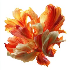 Vibrant orange and peach fish fin, abstract, dynamic