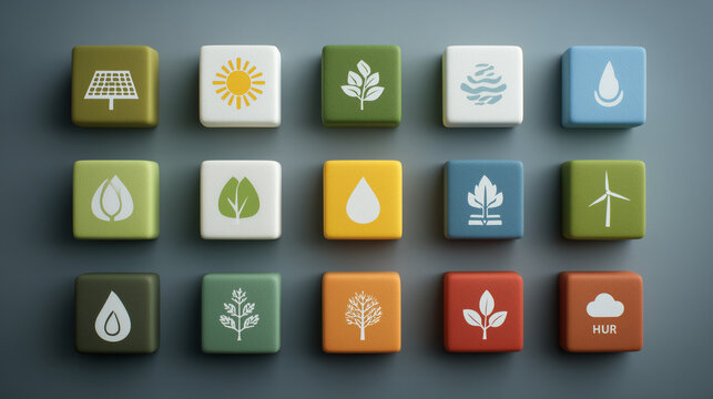 Renewable Energy Infographic Template Featuring Clean Icons for Solar, Hydro, and Wind Power, Designed for Environmental Reports, Sustainability Projects, and Green Business Media