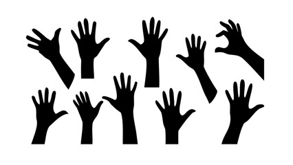 Collection of assorted fruit silhouettes apple banana