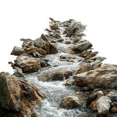 Waterfall Cascading: Captivating image showcasing the raw energy of water carving its path through rugged terrain. Experience the captivating charm of the nature. 