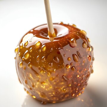 chocolate covered caramel  on appple