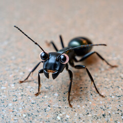 Fototapeta premium Ant Macrophotography: Black Arthropod Adventure Wildlife Closeup Biodiversity Outdoors Small Eyes Antennae Legs Texture Pest Control Behavior Foraging Colony Observation Symmetry Naturalist Entomology