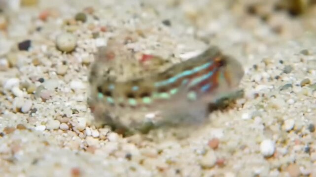 Tiny fish in a bed of sand