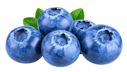 Obraz premium Fresh Blueberries with Leaves.