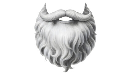 Realistic white Santa Claus beard and mustache for holiday season designs