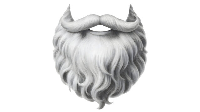 Realistic white Santa Claus beard and mustache for holiday season designs