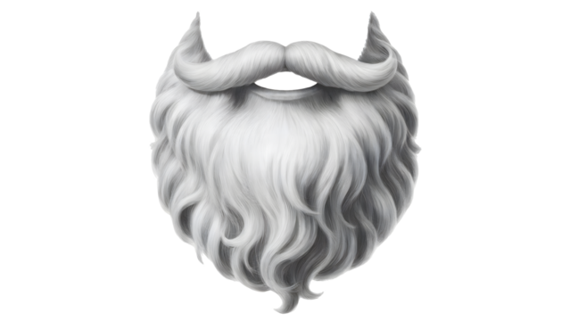 Realistic white Santa Claus beard and mustache for holiday season designs - Powered by Adobe