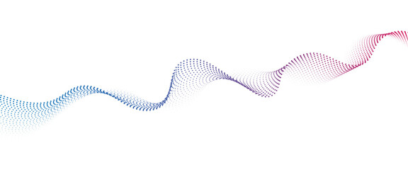 Fototapeta premium Flowing Dot Wave halftone gradient pattern on transparent background 