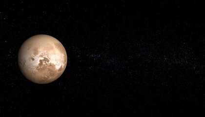 Fototapeta premium Pluto's Visual Majesty A Distant World's Planetary Surfaces and Cosmic Splendors