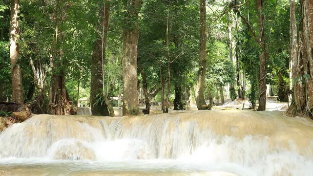 tad sae waterfall in luangprabang, laos, waterfall in the forest