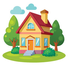 Cartoon Real Estate House Vector