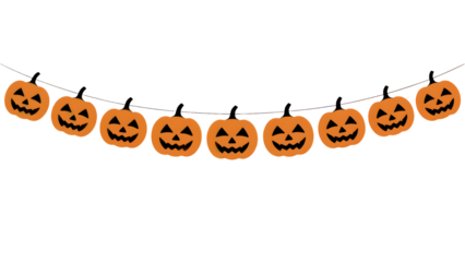 Halloween Pumpkin Garland Festive Decoration Perfect for Spooky Celebrations