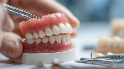 Dentistry Teeth Model Orthodontics Prosthetics Oral Hygiene Tools Healthcare Clinic Restoration Closeup Dentalcare Dentures Education Training Surgery Mouthguard Removable Plastic Professional Quality