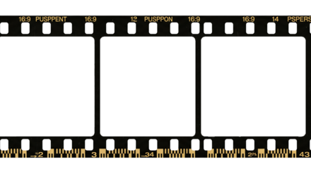 Blank photo strip with a 35mm film frame and a negative border, perfect for vintage photography illustrations or movie video art