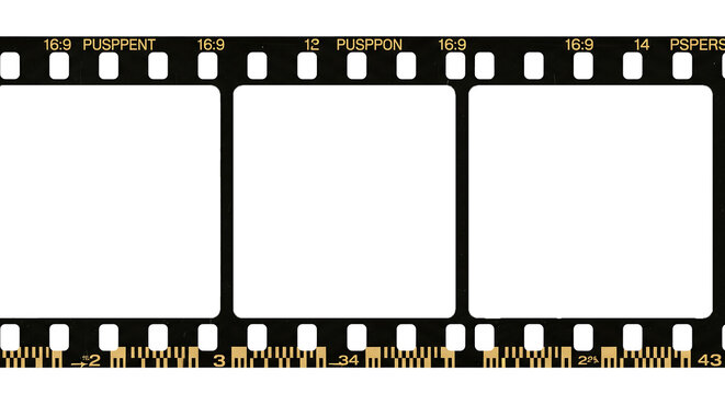 Blank photo strip with a 35mm film frame and a negative border, perfect for vintage photography illustrations or movie video art