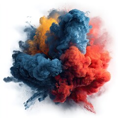 Exploding vibrant colors in a cloud of smoke