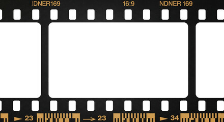 A blank film strip frame from a vintage movie cinema reel
