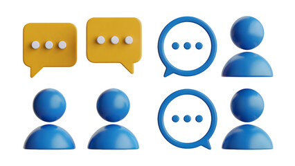 Digital communication concept with speech bubbles and user icons in modern design