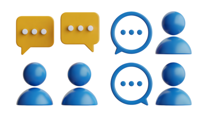 Digital communication concept with speech bubbles and user icons in modern design