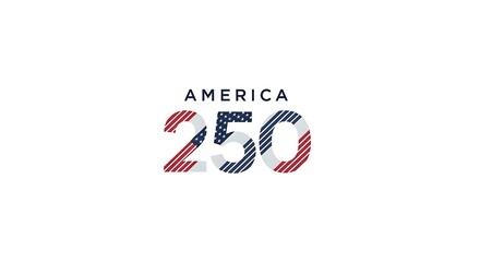 America 250 logo with flag design, a celebration of 250 years of usa.