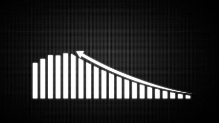 Business chart with growing business concept. Arrow rising on graph symbols. white color, Financial Business Animated Growth Chart with Trend Line Graph, Increase Bar Chart of Economy, Positive  - Powered by Adobe