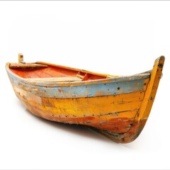 Old wooden rowboat, colorful and weathered