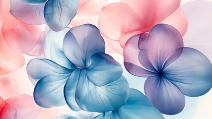 Elegant floral watercolor pattern with soft pastel hues, ideal for sophisticated designs - Powered by Adobe