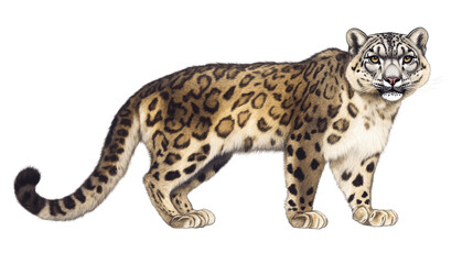 Naklejka premium snow leopard portrait on white background