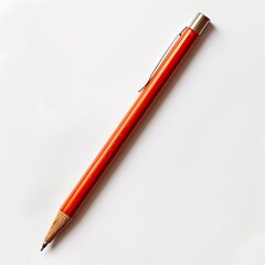Red mechanical pencil on white background