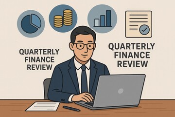 Businessman reviewing quarterly financial data.