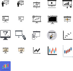 Presentation and Graph Icon Set