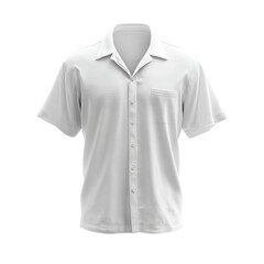 Simple White Shirt: A classic, short-sleeved shirt rendered in a clean, crisp style, showcasing details such as a buttoned placket, pocket, and a soft, inviting collar.