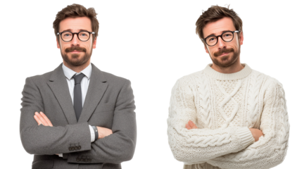 Man posing in suit and sweater