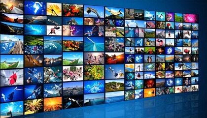 tv screen with images