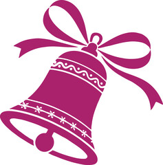 Christmas bell with ribbon isolated on white background for decoration