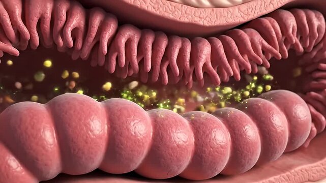 Small intestine villi anatomy illustration