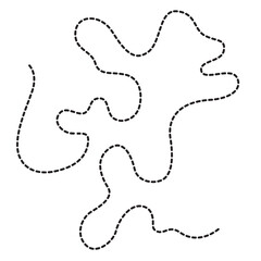 Abstract doodle dotted line vector illustration, wavy and irregular decorative shape for graphic design, creative borders, and minimal layouts.