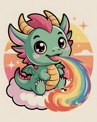 Naklejka premium dragon on the beach