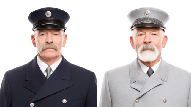 Two men in uniforms with moustaches