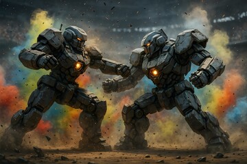 Fototapeta premium Rainbow Chaos Mech Arena