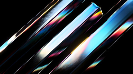 Abstract Colorful Reflection of Metallic Stripes with Dynamic Light Effects