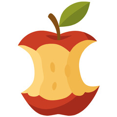 Apple fruit bite mark flat design