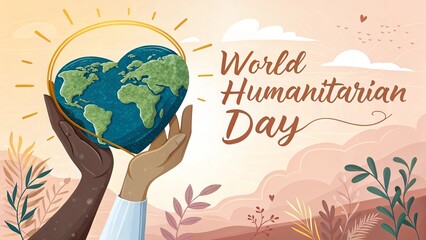 World Humanitarian Day, Charitable runners in neon activewear participating in global fundraising marathon.