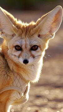 Fennec Fox in Golden Sunset Light
