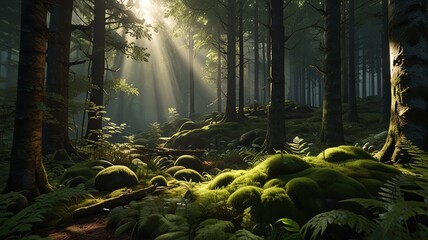 forest in the morning fog