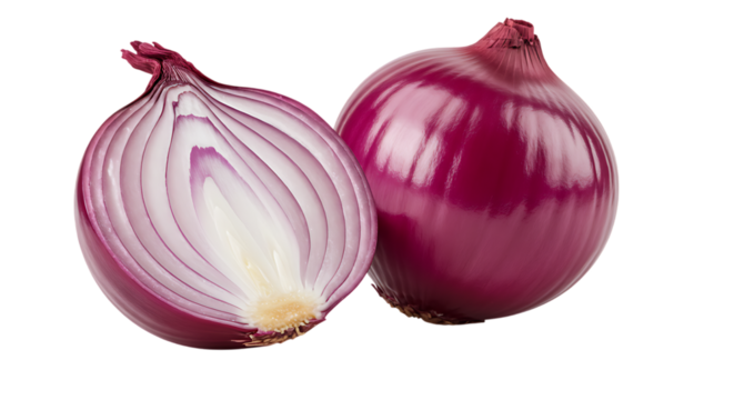 red onion isolated on white background