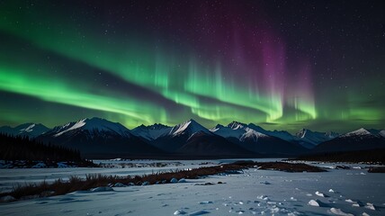 Naklejka premium sunrise over the mountains